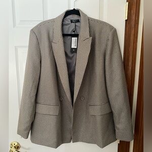 NWT Oversized Double-Breasted Suit Blazer Jacket Casual Style with Pockets XL